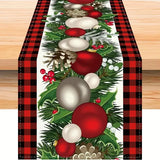 Linen Christmas Table Runner Snowman Xmas Tree Home
