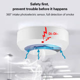 Fire Protection 433MHz Smoke Detector Wireless White Color