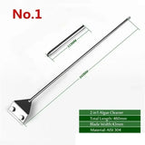 Lengthened Stainless Steel Algae Scraper Aquarium Fish Tank