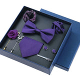 8piece Set Bussiness Blue Ties For Mans Floral