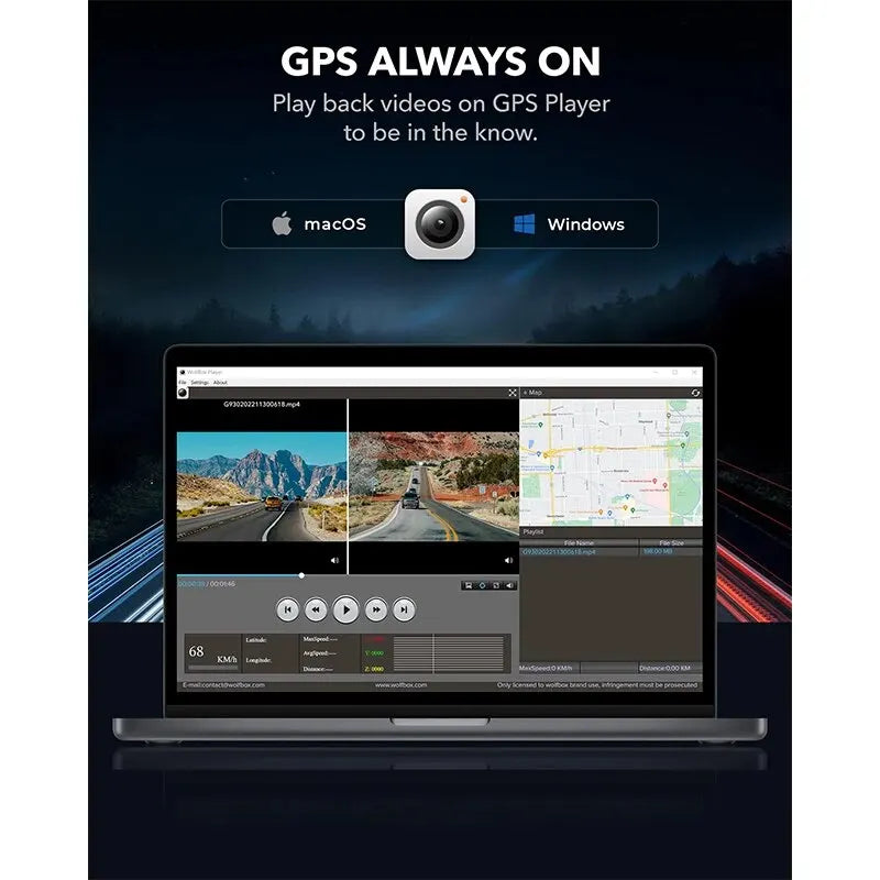 WOLFBOX G840S 12"IPS Dash Camera 4K Rearview Dash