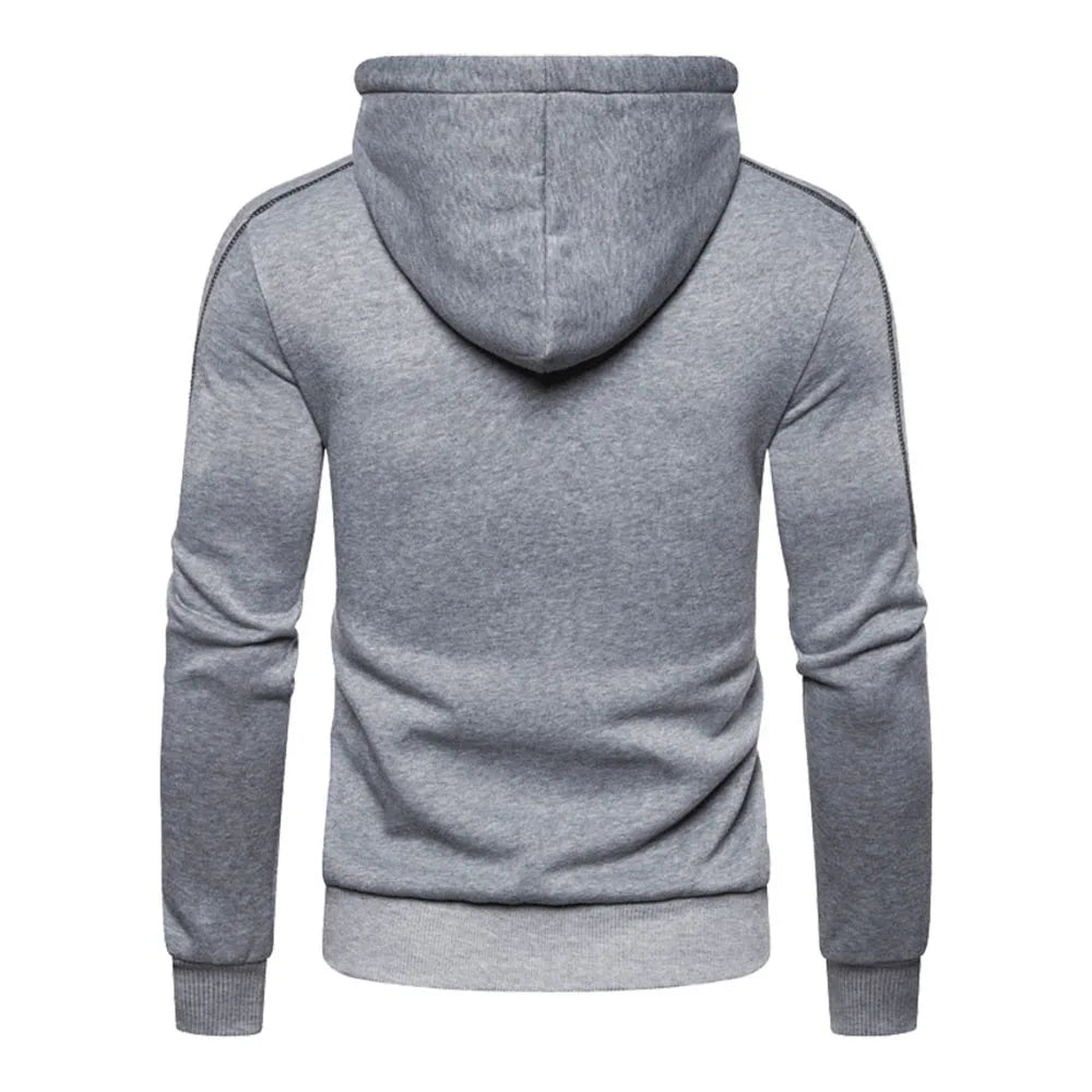 Men's Zip Up Jackets Color Matching Casual Hoodies