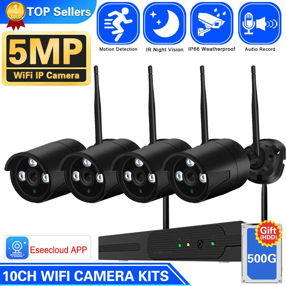 Wireless Wifi Camera Kit 5MP Audio Smart AI