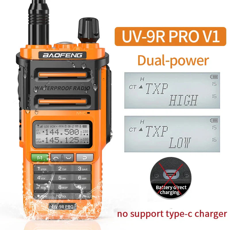 2024 Baofeng UV-9R Pro V1 V2 Waterproof IP68