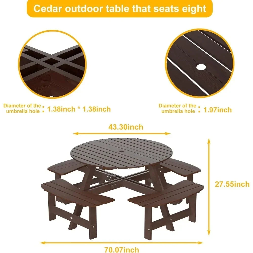 1720lb Capacity Table Pliante Backyard Outdoor Round Table