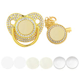 Blank Personalized Baby Pacifier with Chain Clips Covers