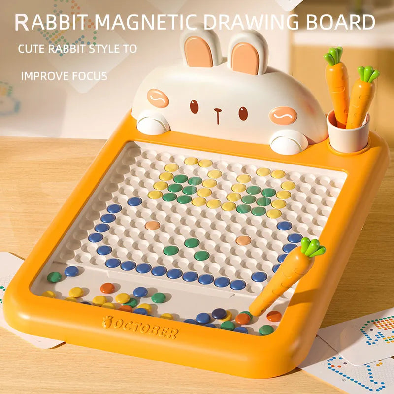 Rabbit Magnetic Drawing Board Carrot Magnet Pen Kids