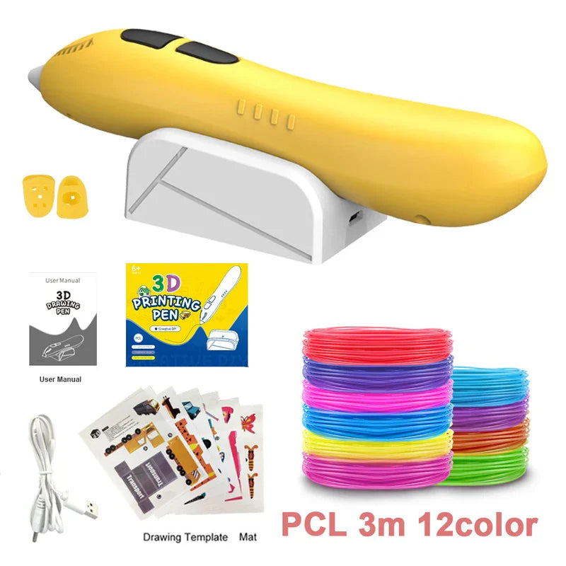 Kids' Safe 3D Printing Pen - Wireless, Low-Temperature,