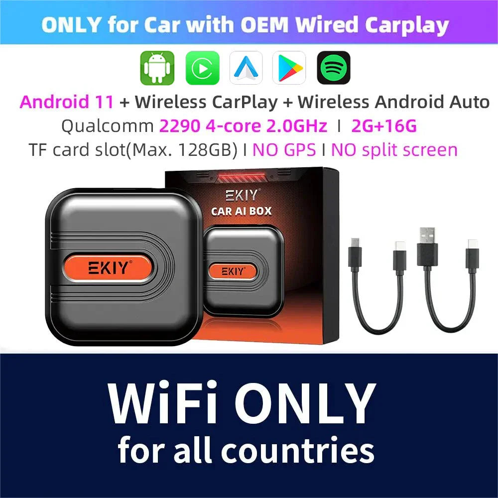 EKIY CarPlay Tv Box Android 13 4GB 64GB