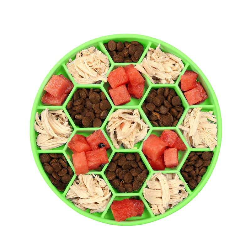 Pet honeycomb slow food bowl dog choking bowl