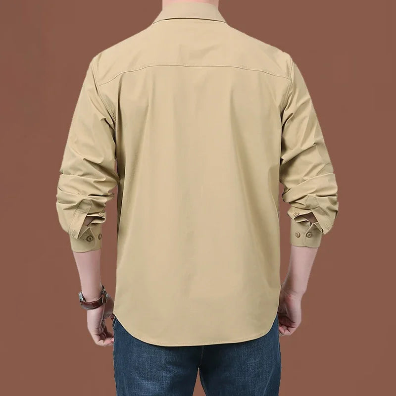 Plain Shirt New Spring Autumn Men's Cargo Hiking