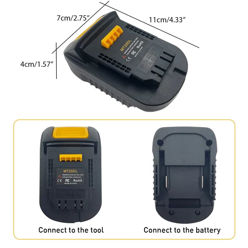 BS18DL MIL18DL Battery Adapter Converter for MakitaBoschMilwaukee 18V