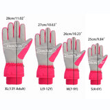 Waterproof Adult Kids Ski Gloves Thick Children Mittens