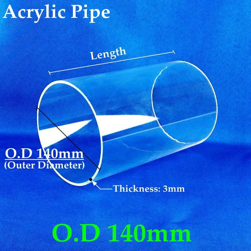 110~160mm Transparent Clear Plexiglass Pipe Home Decoration Stress