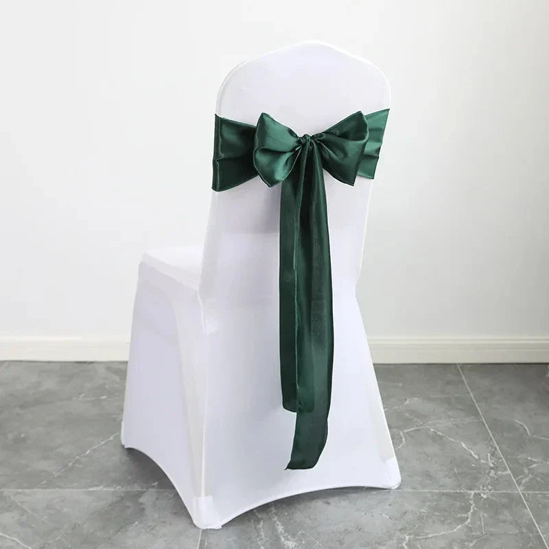 10pcs/Lot Satin Chair Sashes Bow Wedding Chair Knot