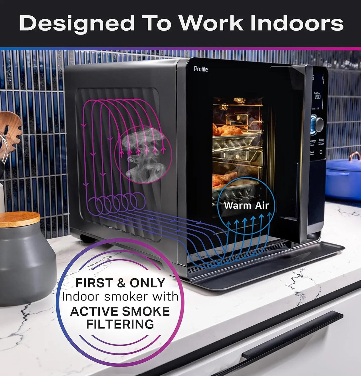 GE Profile Smart Indoor Smoker with Active Smoke