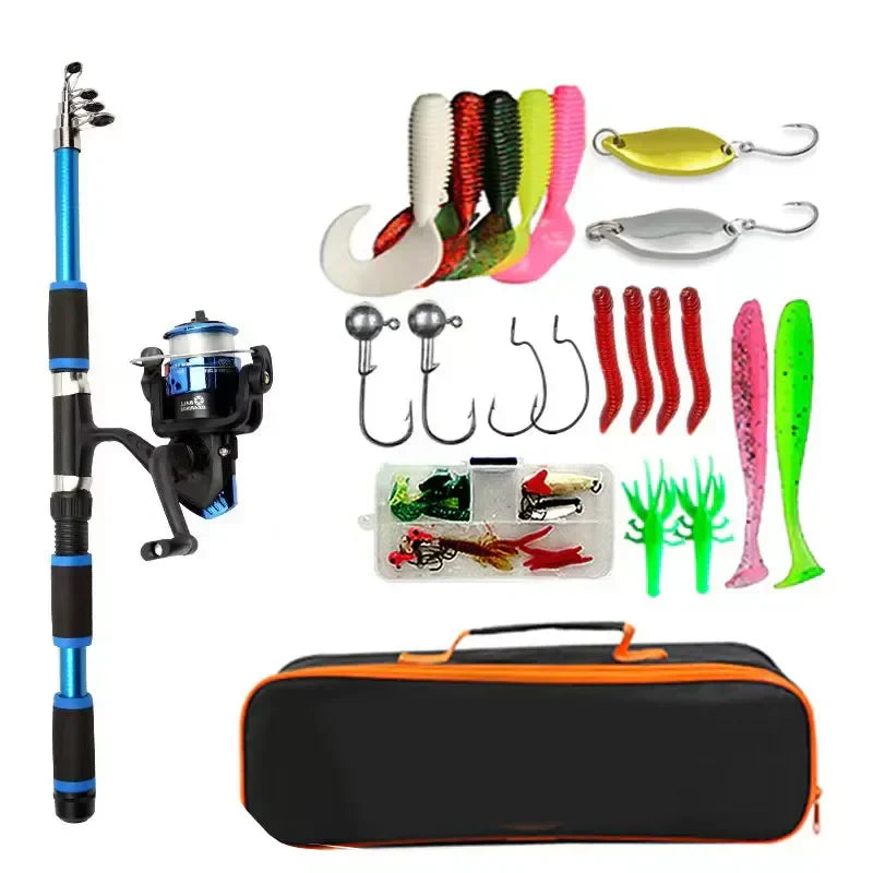 Fishing Pole Set Full Kits With Telescopic Fishing