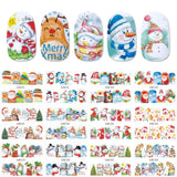 12pcs Hedgehog Animal Nail Water Stickers Pine Cones