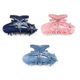 Cartoon Starfish Hair Clips for Women Rhinestone Acrylic