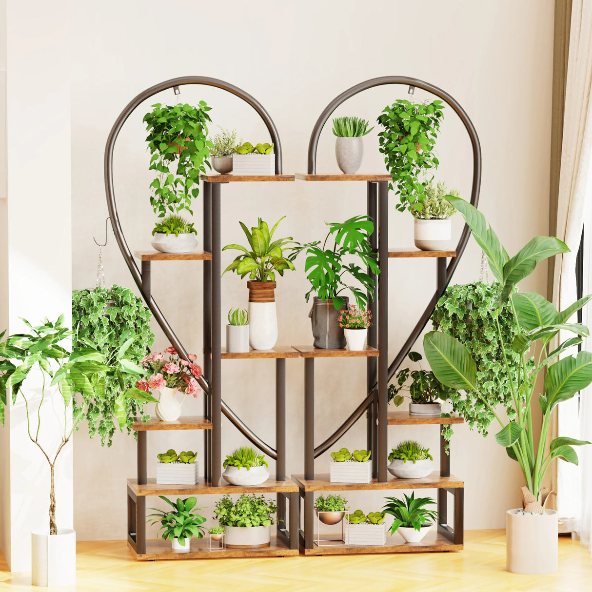 6 Tier Metal Plant Stand, Creative Half Heart