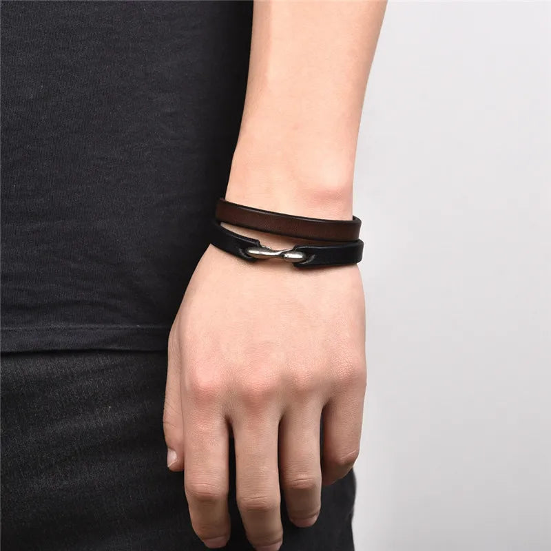 Fashion American Retro Vacation Leather Bracelet For Men