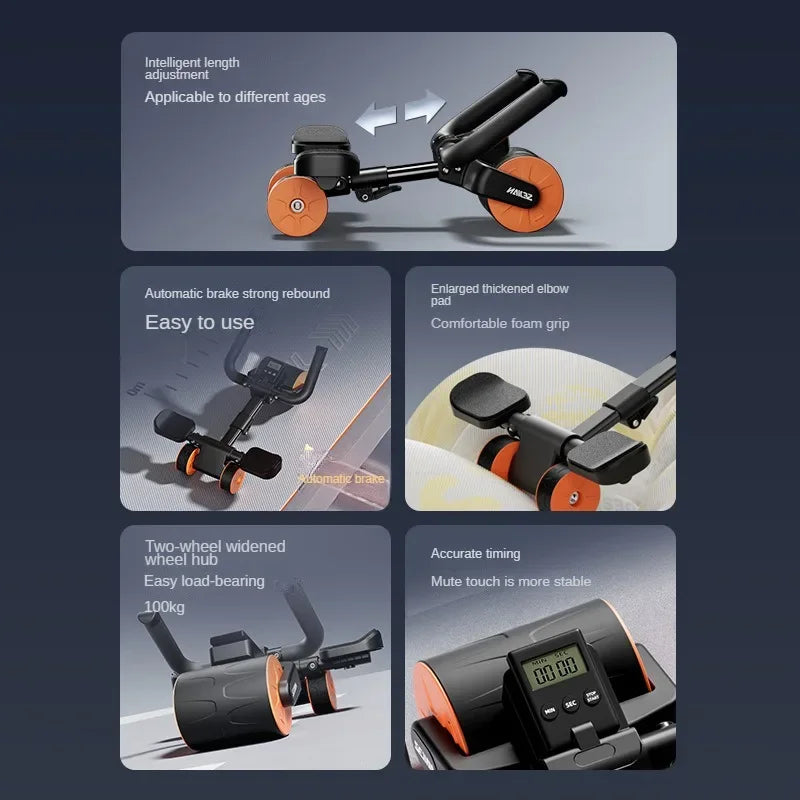 4 Elbows AB Roller Abdominal Wheel Silent Multifunctional