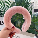 Real Rex Rabbit Hair Headband Fur Hairpin Korean