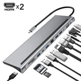 12in1 Type-c Docking Station to Dual HDMI*2 VGA