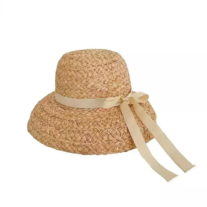 Fashion Women Wide Brim Raffia Hat Women Vacation