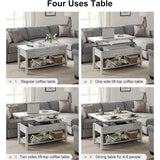 41.7" Lift Top Coffee Table - Converts to Dining Table, Gray