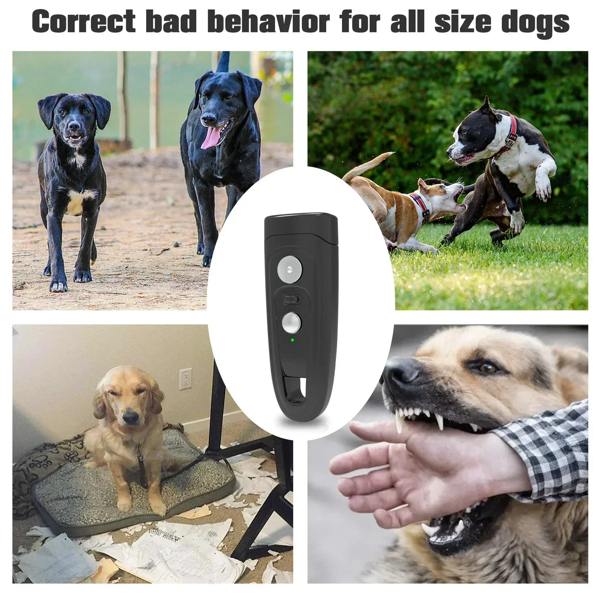 2 in 1 Ultrasonic Dog Repeller with Flashlight