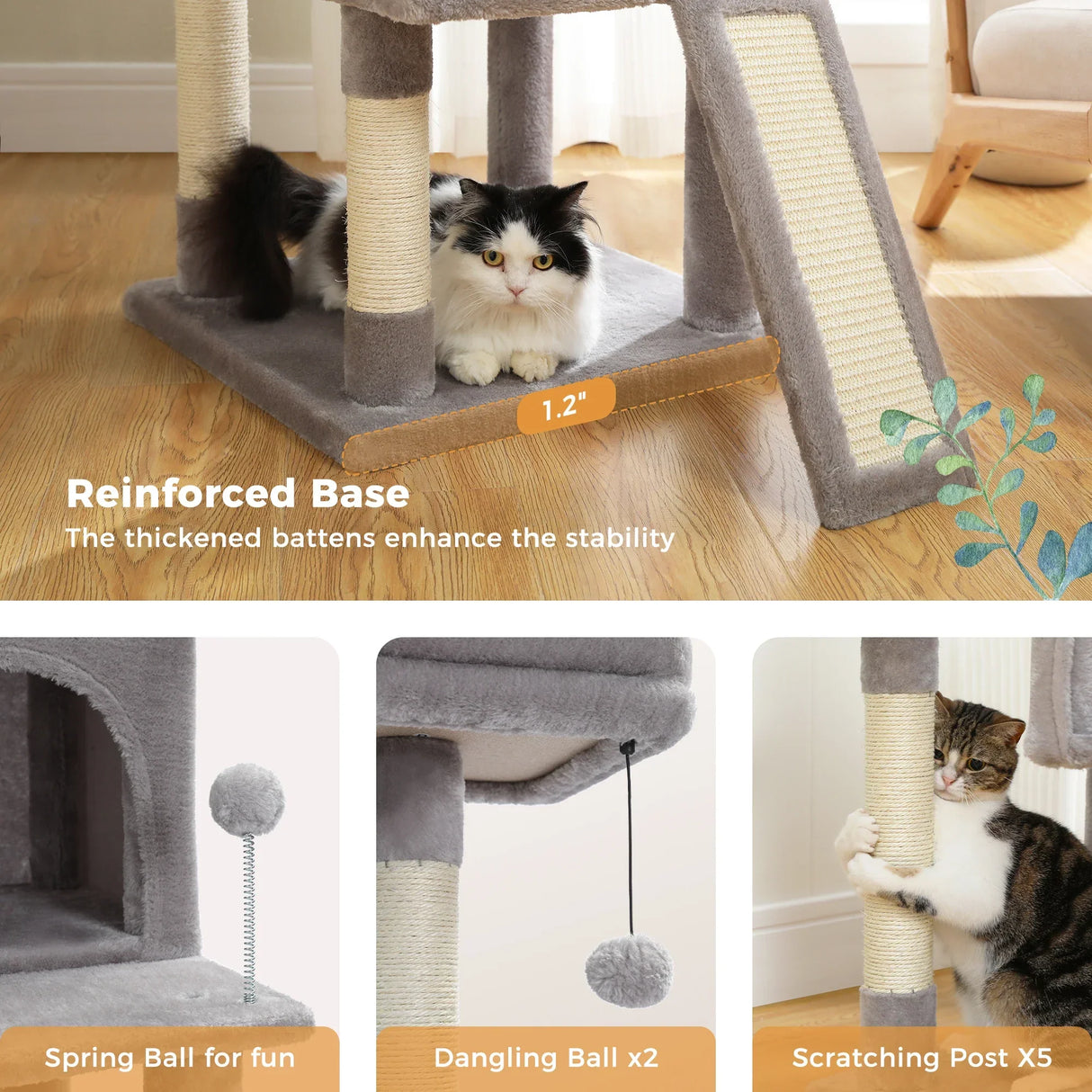 Free Shipping Multi-Level Cat Tree For Cats With