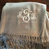 Personalised Embroidered Scarf with Initials or Name Wedding