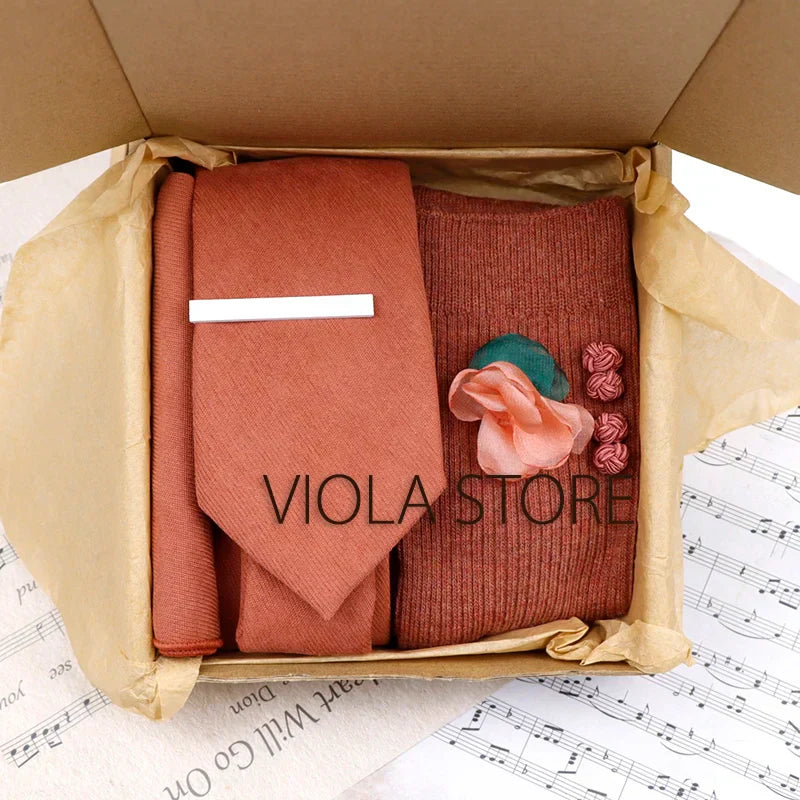 Viola Design 5PCS Gift Box Solid Cotton Sock