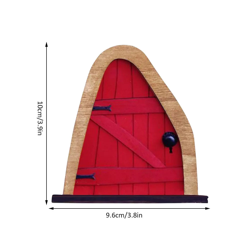 Garden Wooden Fairy Figurine Door Miniature DIY Window
