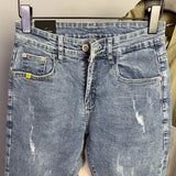 Fashion Designer Men Jeans Retro Stretch Slim Fit