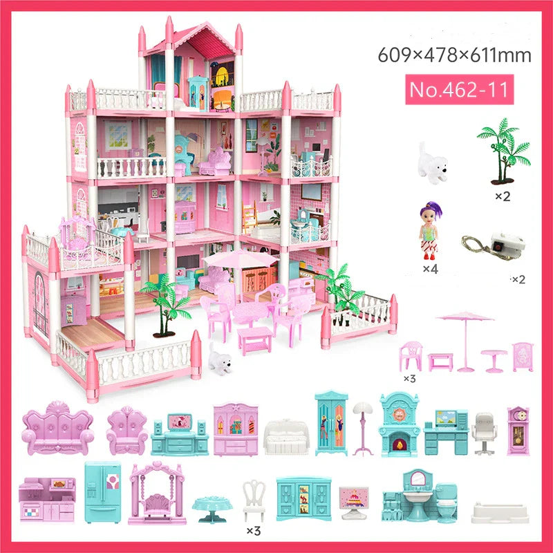 3D DIY Dream Princess Castle Villa Assembly Doll