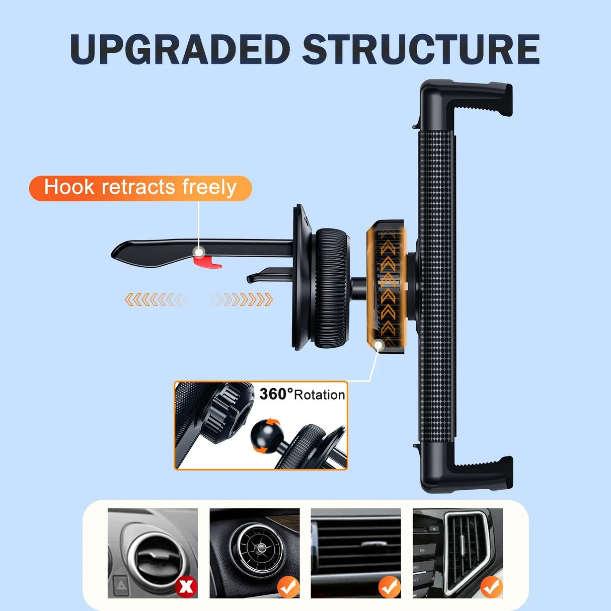 Hipacool Car Phone Clip Holder for Air Vent