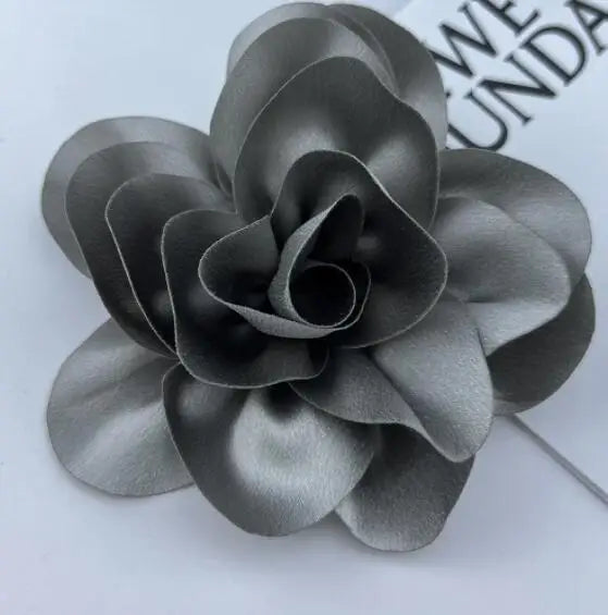 French 14cm Large Flower Brooch Fabric Handmade Accessories