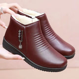 2024 New Women's Real Leather Ankle Boots Thick