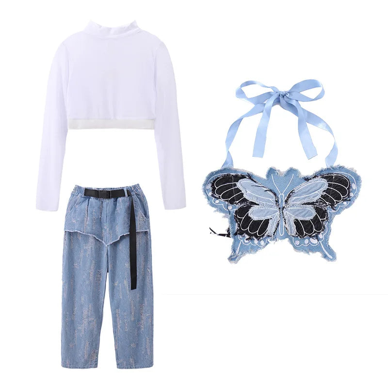 Fashion Hip Hop Dance Rave Clothes for Kids