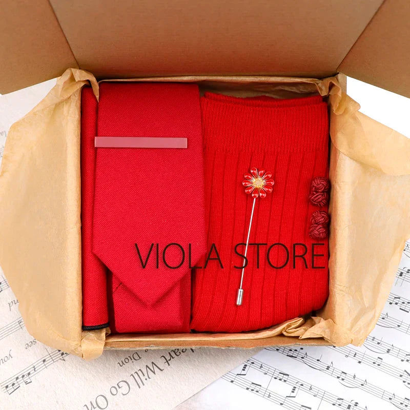 Viola Design 5PCS Gift Box Solid Cotton Sock