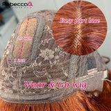 Brown bob Bob Wig Wear and Go Short