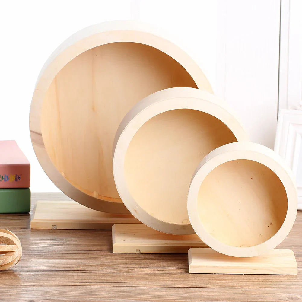 Hamster Roller Wheel Wood Silent Running Toy Mute