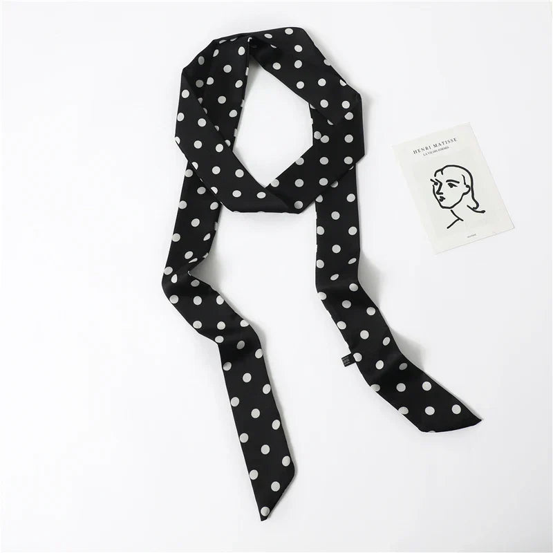 Long Silk Skinny Scarf Women Neck Hair Band