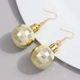 FishSheep Christmas Acrylic Mirror Disco Ball Drop Earring