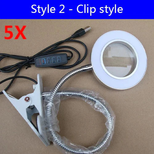 5x 30x Flexible Clamp-on Table Lamp with LED