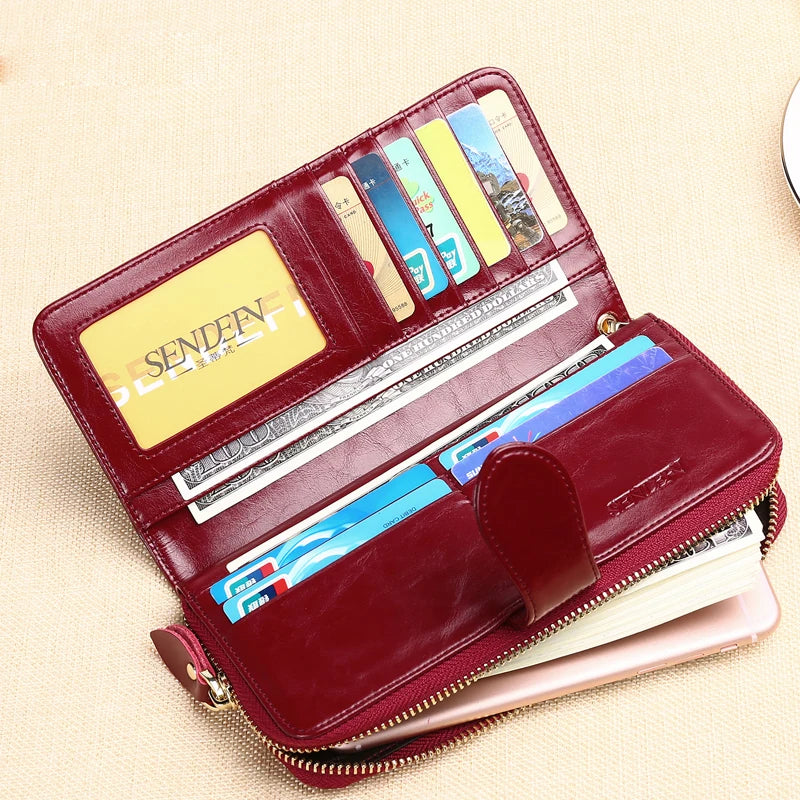 2024 Women's Genuine Leather Long Wallet