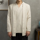 Linen Shirt Jacket Men Spring Autumn Two-layer Shirt