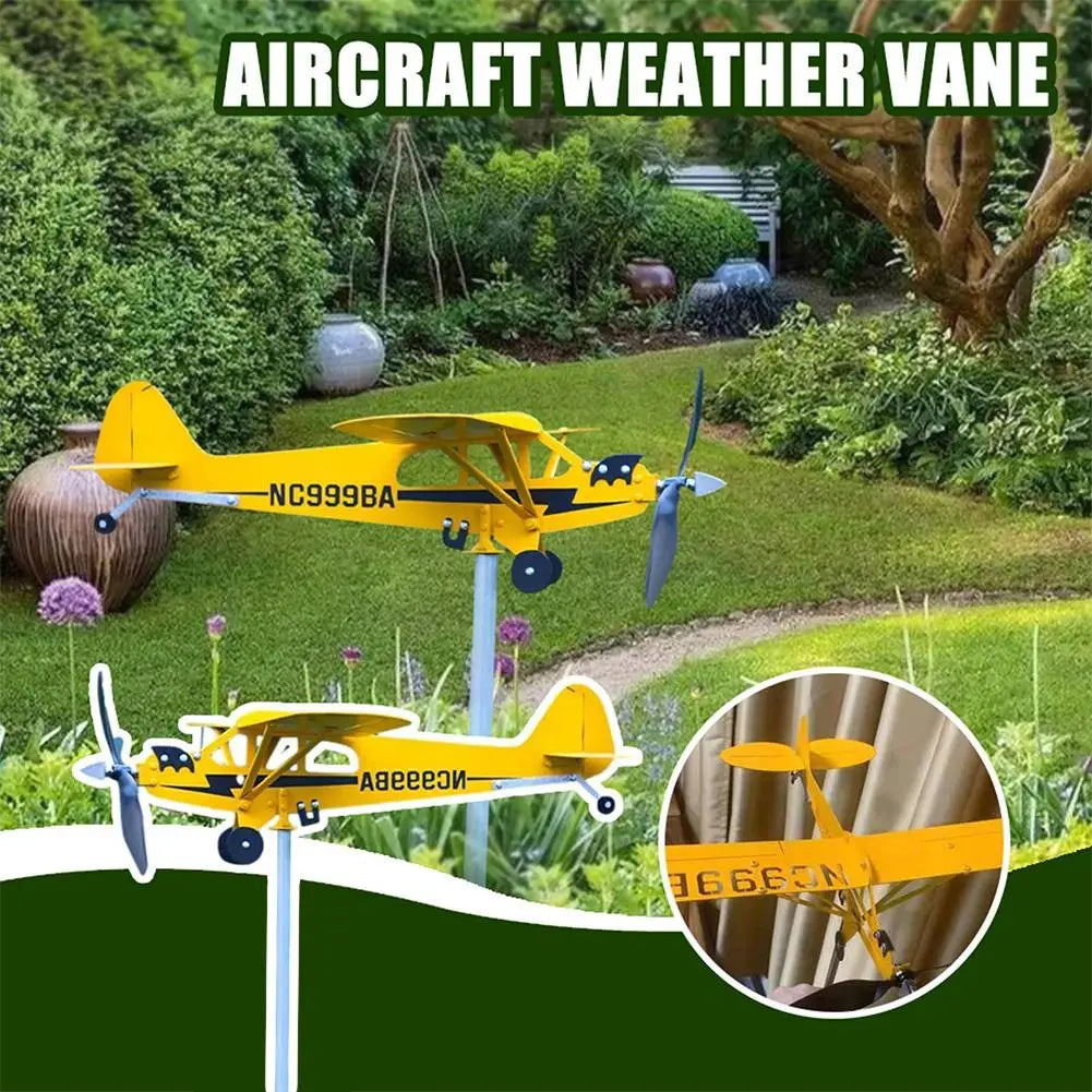 Metal Airplane Weathervane 3D Piper J3 Cub Wind